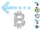 Line Mosaic Bitcoin Refund Back Icon