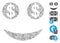 Line Mosaic Lucky Dollar Smiley Icon