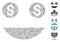 Line Mosaic Money Smiley Icon