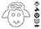 Line Mosaic Sheep Head Icon
