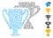 Line Mosaic Trophy Cups Icon