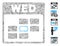 Line Mosaic Wednesday Calendar Grid Icon