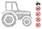 Line Mosaic Wheeled Tractor Icon