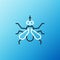 Line Mosquito icon isolated on blue background. Colorful outline concept. Vector