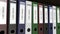 Line of multicolor office binders with Law cases tags 3D rendering