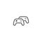 Line multiplayer game icon on white background