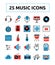 Line music icons set 2