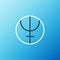 Line Neptune planet symbol icon isolated on blue background. Astrology, numerology, horoscope, astronomy. Colorful