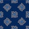 Line Neural network icon isolated seamless pattern on blue background. Artificial intelligence AI. Vector