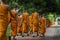 Line of novice monks of Buddhism