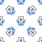 Line Oath on the Holy Bible icon isolated seamless pattern on white background. The procedure in court. Truth and truth