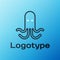 Line Octopus icon isolated on blue background. Colorful outline concept. Vector