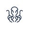 Line octopus simplicity illustration logo design