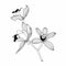 Line Orchids Cymbidium Flowers. Flora and Isolated Botany Plants set with Petals.