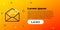 Line Outgoing mail icon isolated on yellow background. Envelope symbol. Outgoing message sign. Mail navigation button