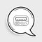 Line Pager icon isolated on grey background. Vintage 1990s electronics messenger. Colorful outline concept. Vector