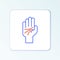 Line Palmistry of the hand icon isolated on white background. Colorful outline concept. Vector