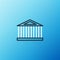 Line Parthenon from Athens, Acropolis, Greece icon isolated on blue background. Greek ancient national landmark