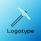 Line Pickaxe icon isolated on blue background. Colorful outline concept. Vector Illustration