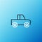 Line Pickup truck icon isolated on blue background. Colorful outline concept. Vector