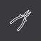 Line pliers icon on dark background