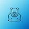 Line Polar bear head icon isolated on blue background. Colorful outline concept. Vector