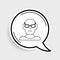 Line Poor eyesight and corrected vision with optical glasses icon isolated on grey background. Colorful outline concept