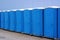 Line of portable toilets