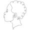 Line portrait of afroamerican woman. One line face. Abstract portrait. Black history month illustration