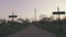 Line of posts with vilage names along the road, in Chernobyl, Pripyat, The Ukraine