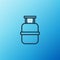 Line Propane gas tank icon isolated on blue background. Flammable gas tank icon. Colorful outline concept. Vector