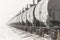 Line of Railway Tank Cars in Winter