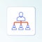 Line Referral marketing icon isolated on white background. Network marketing, business partnership, referral program