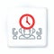 Line Robot and digital time manager icon isolated on white background. Time management assistance, workflow optimization