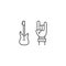 Line rock concert icon on white background