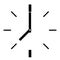 Line round clock on white background. line clock sign.