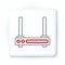 Line Router and wi-fi signal symbol icon isolated on white background. Wireless ethernet modem router. Computer