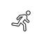 Line running man icon on white background