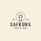 Line safron flower vintage logo