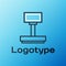 Line Scale icon isolated on blue background. Logistic and delivery. Weight of delivery package on a scale. Colorful