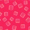 Line Server, Data, Web Hosting icon isolated seamless pattern on red background. Vector