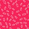 Line Shark icon isolated seamless pattern on red background. Vector
