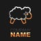 Line Sheep icon isolated on black background. Counting sheep to fall asleep. Colorful outline concept. Vector