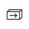 line shipping box icon on white background