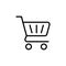 line shopping card, trolley icon on white background