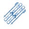 Line Skis and Poles Vector Icon