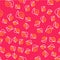 Line Snail icon isolated seamless pattern on red background. Vector