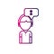 Line social woman with chat bubble icon