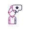 Line social woman with chat bubble icon