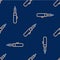 Line Soldering iron icon isolated seamless pattern on blue background. Vector